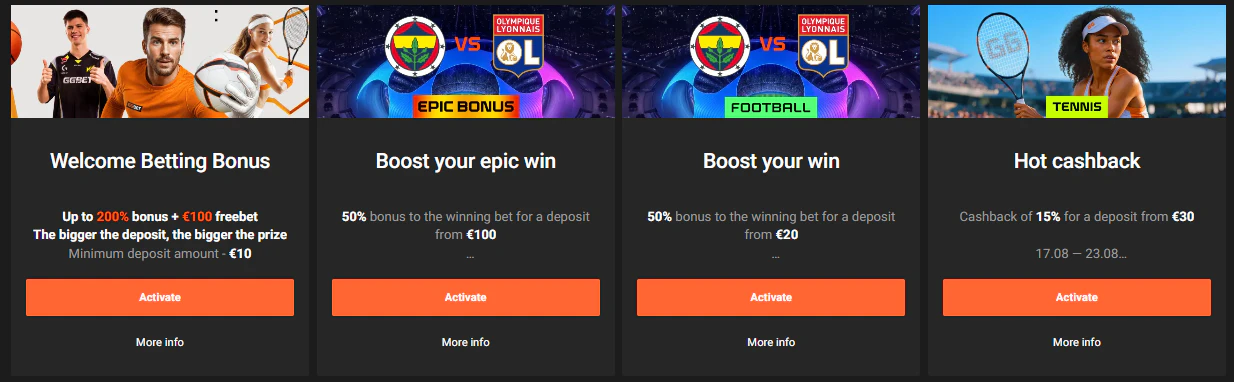 Paquete promocional de GGBET Casino para nuevos jugadores de casino y apuestas deportivas